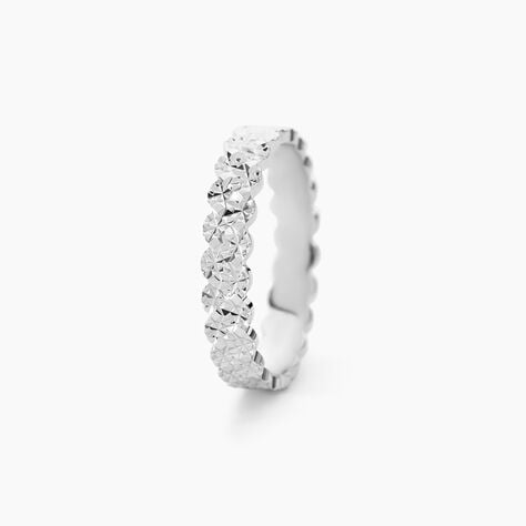Alliance Dentelle 2 Rangs Diamantee Or Blanc - Alliances duo Unisex | Histoire d&rsquo;Or