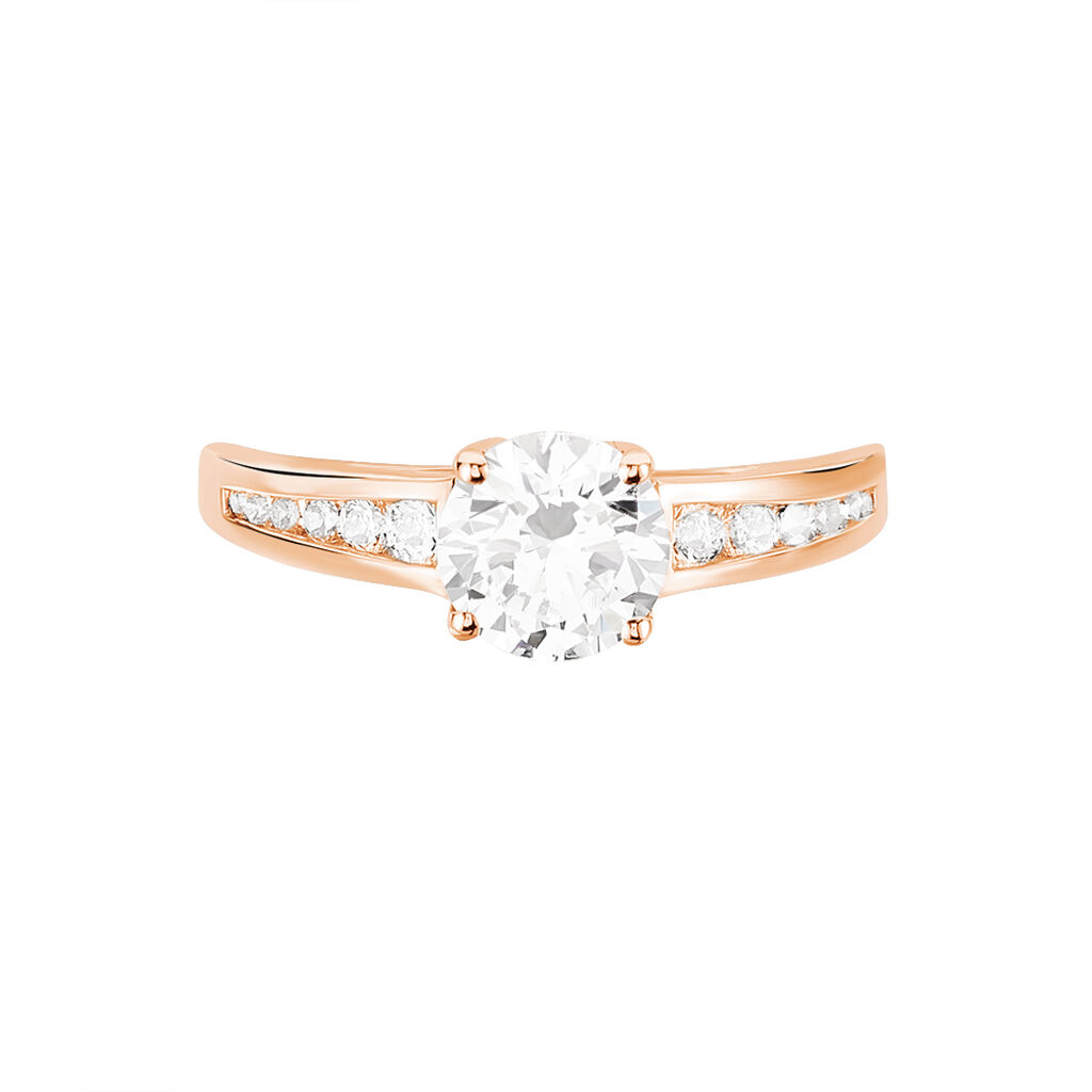 Bague Solitaire Arjuna Or Rose Oxyde De Zirconium - Bagues solitaires Femme | Histoire d’Or