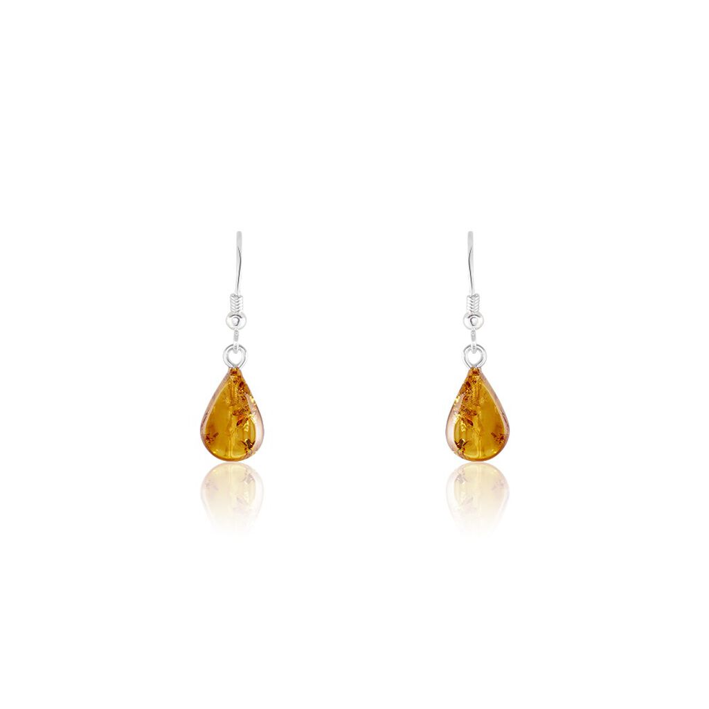Boucles D'oreilles Pendantes Argent Blanc Mareme Ambre - Boucles d'oreilles fantaisie Femme | Histoire d’Or