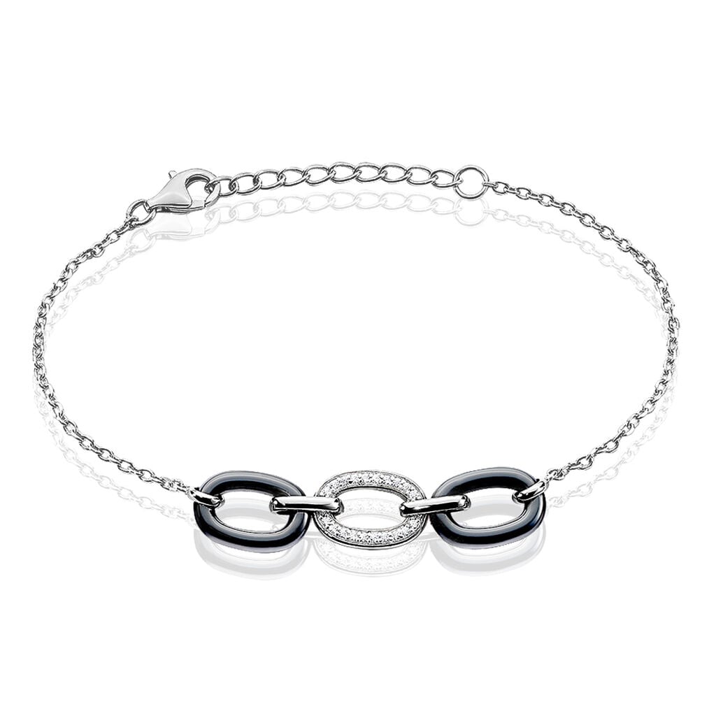 Bracelet Eulalie Argent Blanc C&eacute;ramique Et Oxyde De Zirconium - Bracelets Femme | Histoire d&rsquo;Or