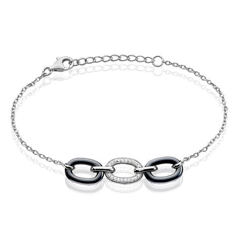 Bracelet Eulalie Argent Blanc C&eacute;ramique Et Oxyde De Zirconium - Bracelets Femme | Histoire d&rsquo;Or