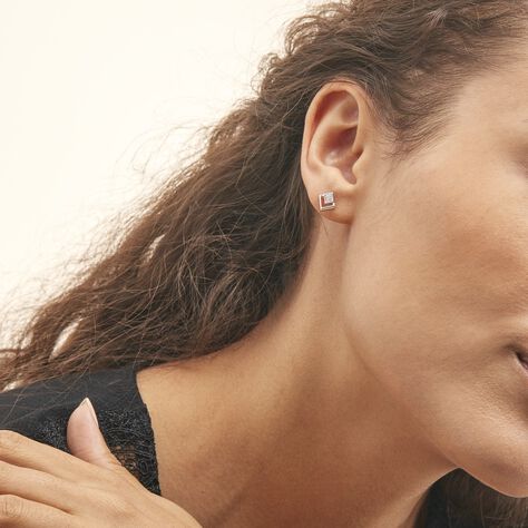 Boucles D'oreilles Puces Liana Or Blanc Diamant - Clous d'oreilles Femme | Histoire d’Or