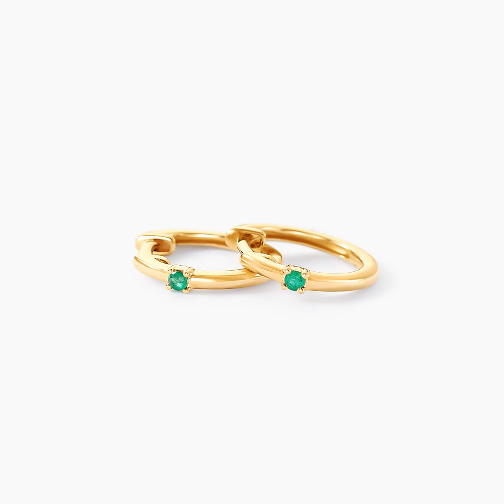 Créoles Green Peas Or Jaune Emeraude - Boucles d'oreilles créoles Femme | Histoire d’Or