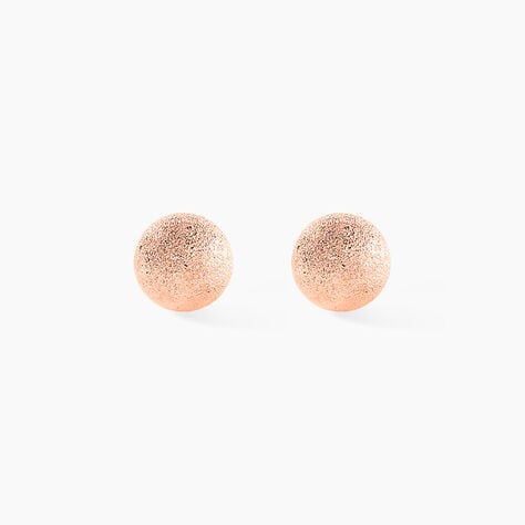 Boucles D'oreilles Puces Fidelia Boule Sablee Or Rose - Clous d'oreilles Femme | Histoire d&rsquo;Or