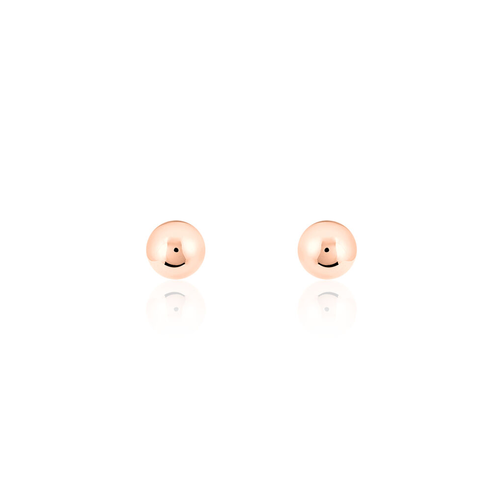 Boucles D'oreilles Puces Fidelia Boule Or Rose - Clous d'oreilles Femme | Histoire d’Or