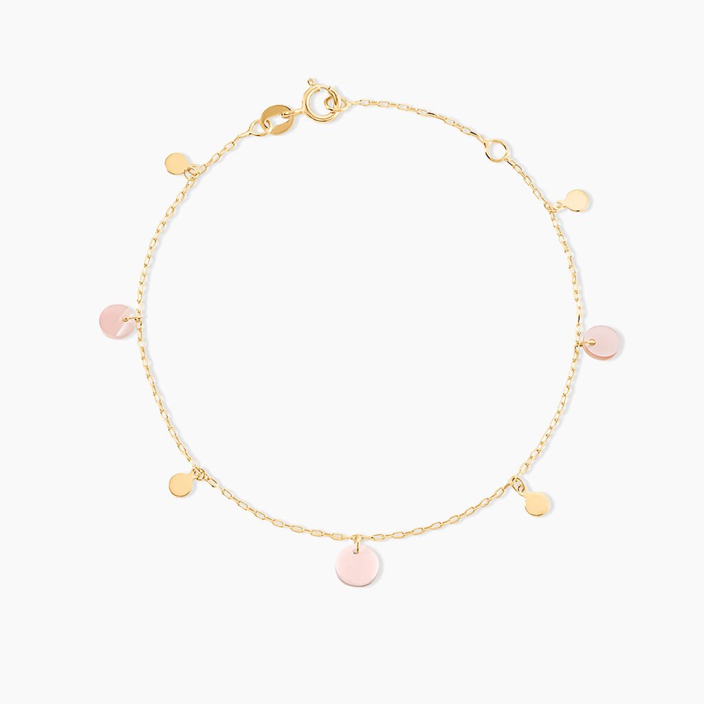 Bracelet Pampilles Color&eacute;es Or Jaune Nacre - Bracelets Femme | Histoire d&rsquo;Or