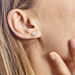 Boucles D'oreilles Puces Maelane Or Blanc Oxyde De Zirconium - Clous d'oreilles Femme | Histoire d’Or