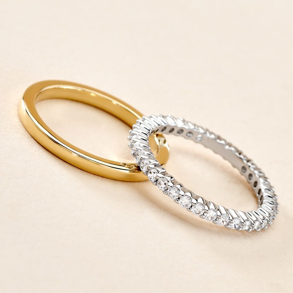Bague Apia Argent Bicolore Oxyde De Zirconium - Bagues avec pierre Femme | Histoire d’Or