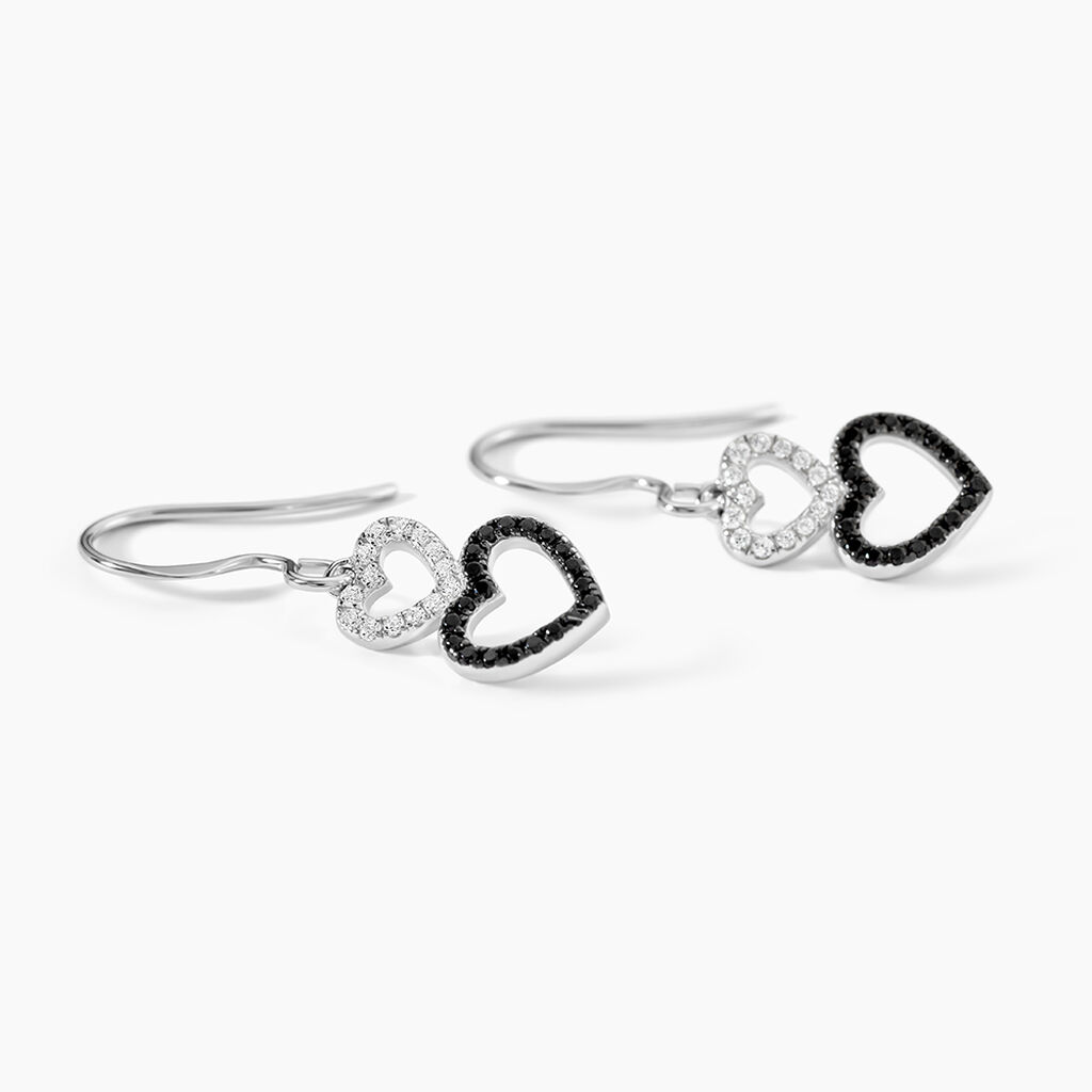 Boucles D'oreilles Pendantes Lio Argent Blanc Oxyde De Zirconium - Boucles d'oreilles fantaisie Femme | Histoire d&rsquo;Or