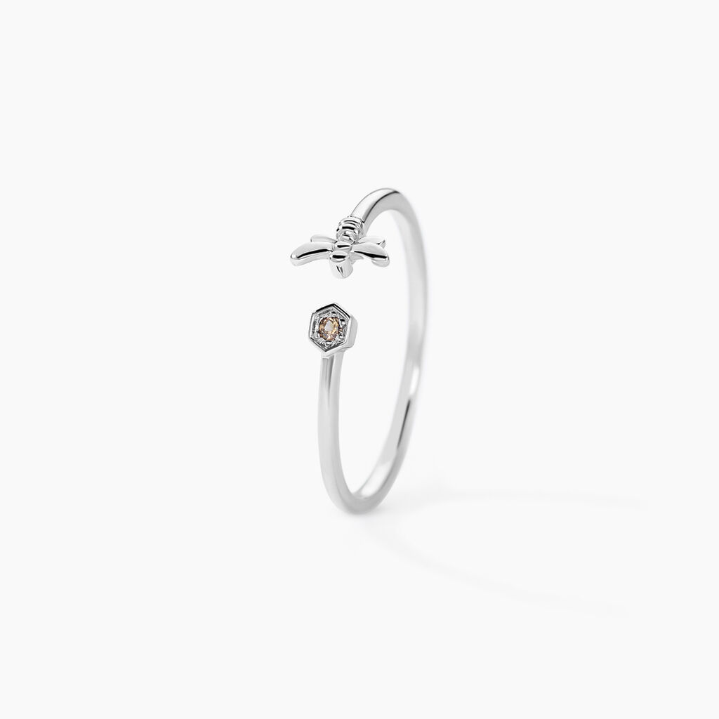Bague Honey Argent Blanc Oxyde De Zirconium - Bagues avec pierre Femme | Histoire d’Or