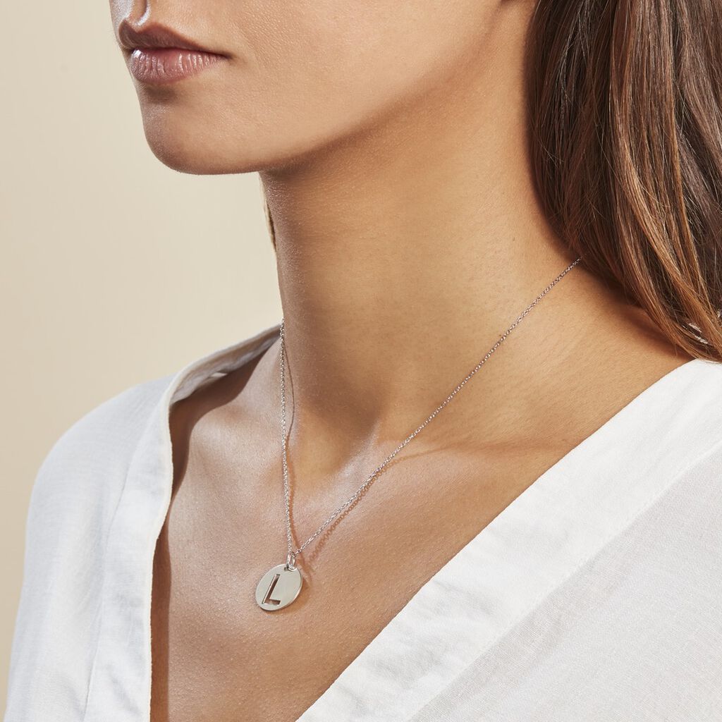 Pendentif Elio L Argent Blanc - Pendentifs Famille | Histoire d’Or