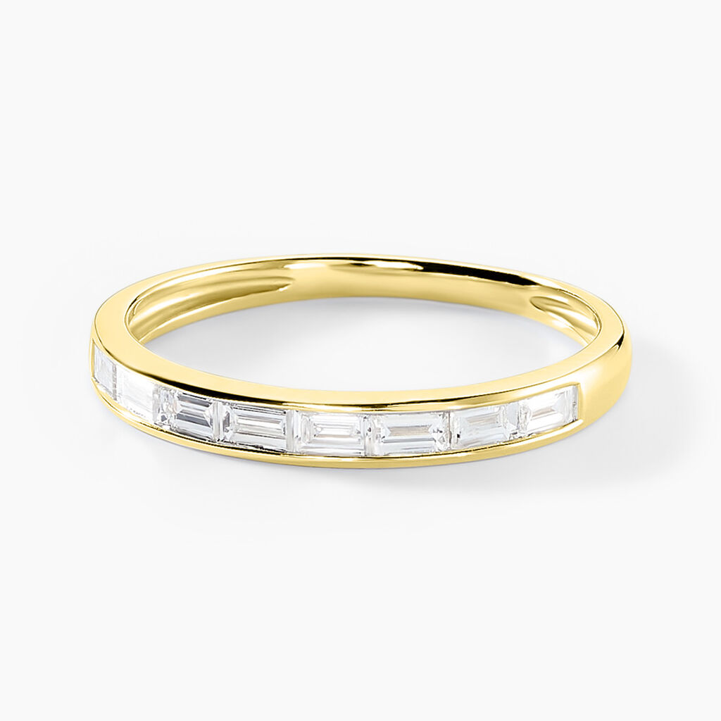 Alliance Rheanna Or Jaune Diamant Synth&eacute;tique - Alliances Femme | Histoire d&rsquo;Or