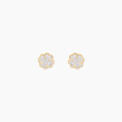 Boucles D'oreilles Puces Or Jaune Gontranie - Clous d'oreilles Femme | Histoire d’Or