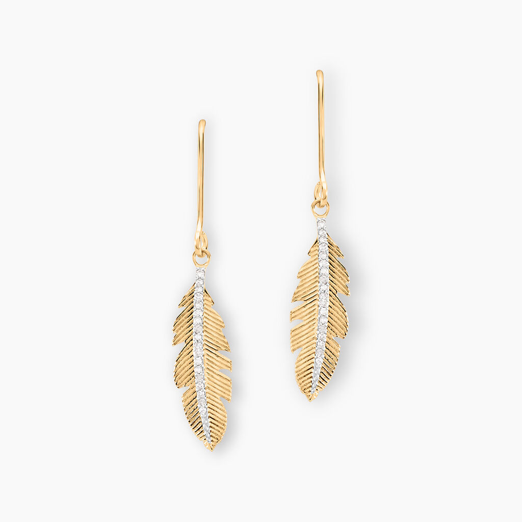 Boucles D'oreilles Pendantes Paola Or Jaune Diamant - Boucles d'oreilles pendantes Femme | Histoire d&rsquo;Or