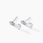 Boucles D'oreilles Pendantes Marie-helena Argent  Oxyde De Zirconium - Boucles d'oreilles fantaisie Femme | Histoire d&rsquo;Or
