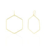 Cr&eacute;oles Roseane Hexagone Or Jaune - Boucles d'oreilles cr&eacute;oles Femme | Histoire d&rsquo;Or