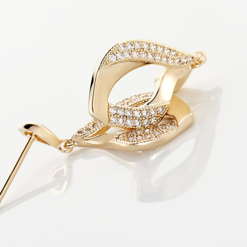 Boucles D'oreilles Pendantes Mai-lee Plaqu&eacute; Or Oxyde De Zirconium - Boucles d'oreilles pendantes Femme | Histoire d&rsquo;Or