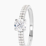Bague Dayna Or Blanc Oxyde De Zirconium - Bagues solitaires Femme | Histoire d&rsquo;Or