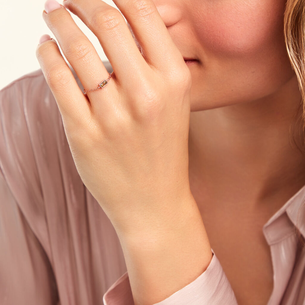 Bague Lipa Argent Rose Oxyde De Zirconium - Bagues solitaires Femme | Histoire d’Or