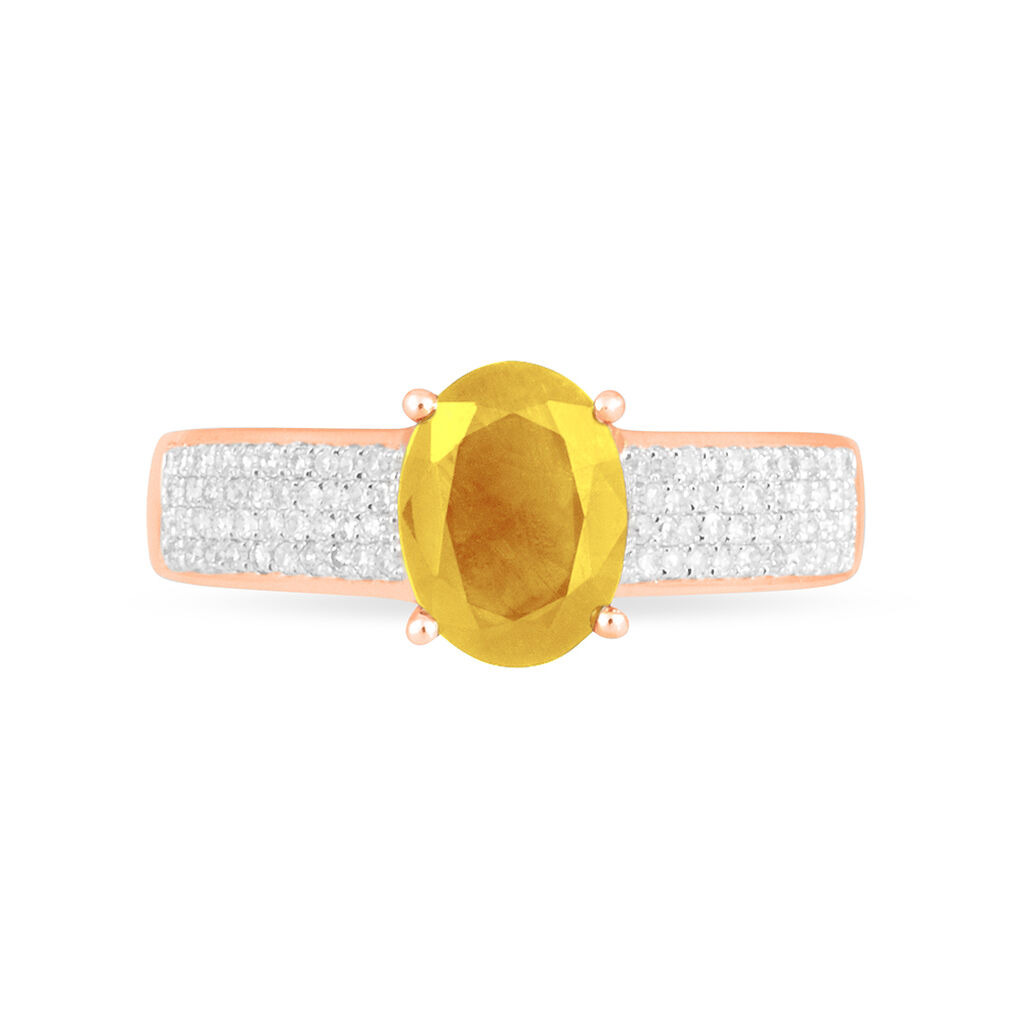 Bague Crista Or Rose Citrine Et Diamant - Bagues solitaires Femme | Histoire d&rsquo;Or