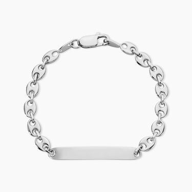 Bracelet Identit&eacute; Carrus Argent Blanc