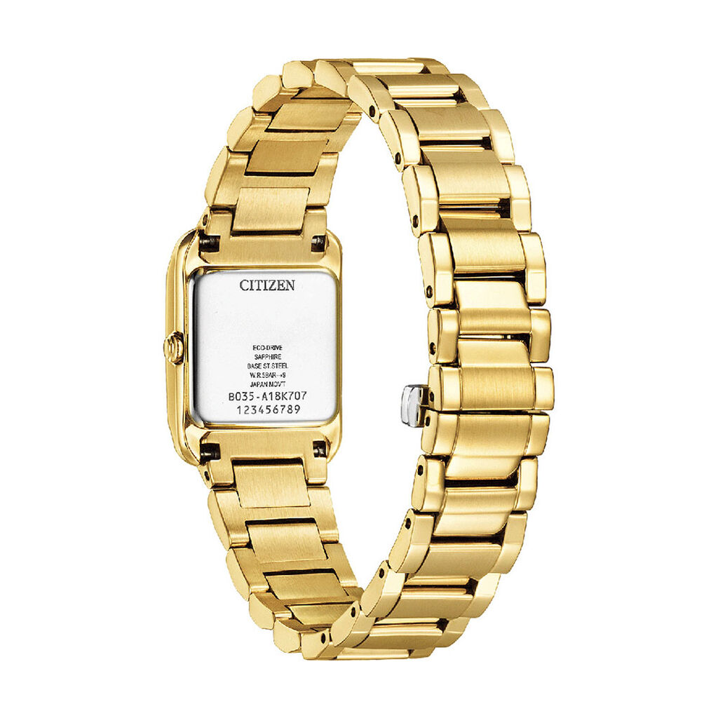 Montre Citizen Ladies Square Nacre Blanche - Montres solaires Femme | Histoire d&rsquo;Or