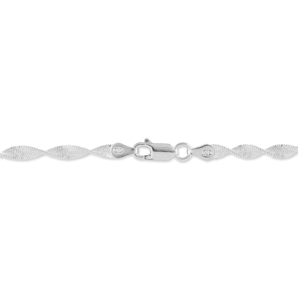 Bracelet Ciana Torsade Diamante Argent Blanc - Bracelets chaîne Femme | Histoire d’Or