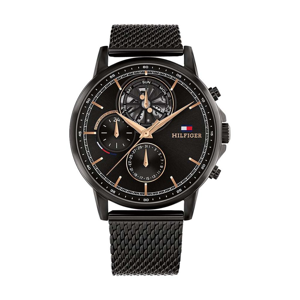 Montre Tommy Hilfiger Stewart Noir - F&ecirc;te des p&egrave;res Homme | Histoire d&rsquo;Or