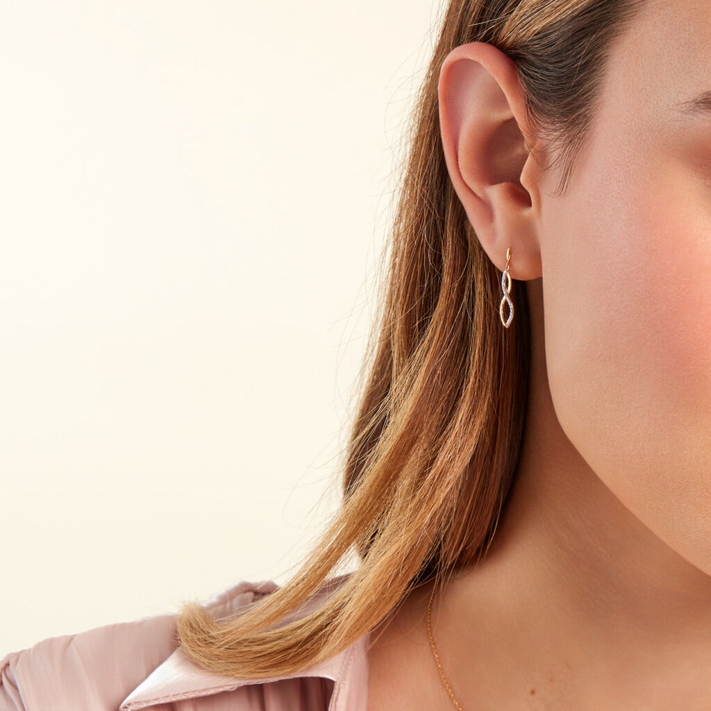 Boucles D'oreilles Pendantes Taimi Or Jaune Diamant - Boucles d'oreilles pendantes Femme | Histoire d’Or