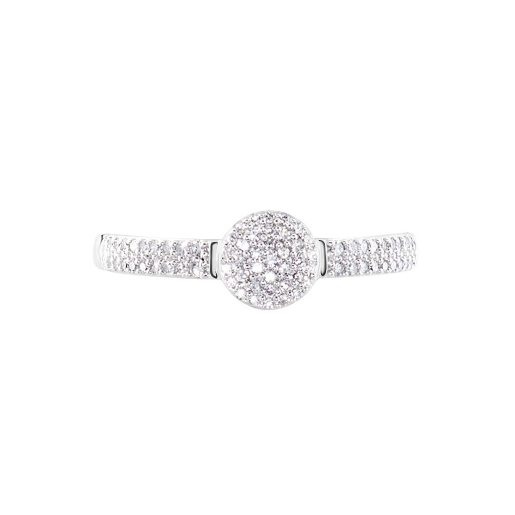Bague Lisyae Or Blanc Diamants - Bagues avec pierre Femme | Histoire d’Or