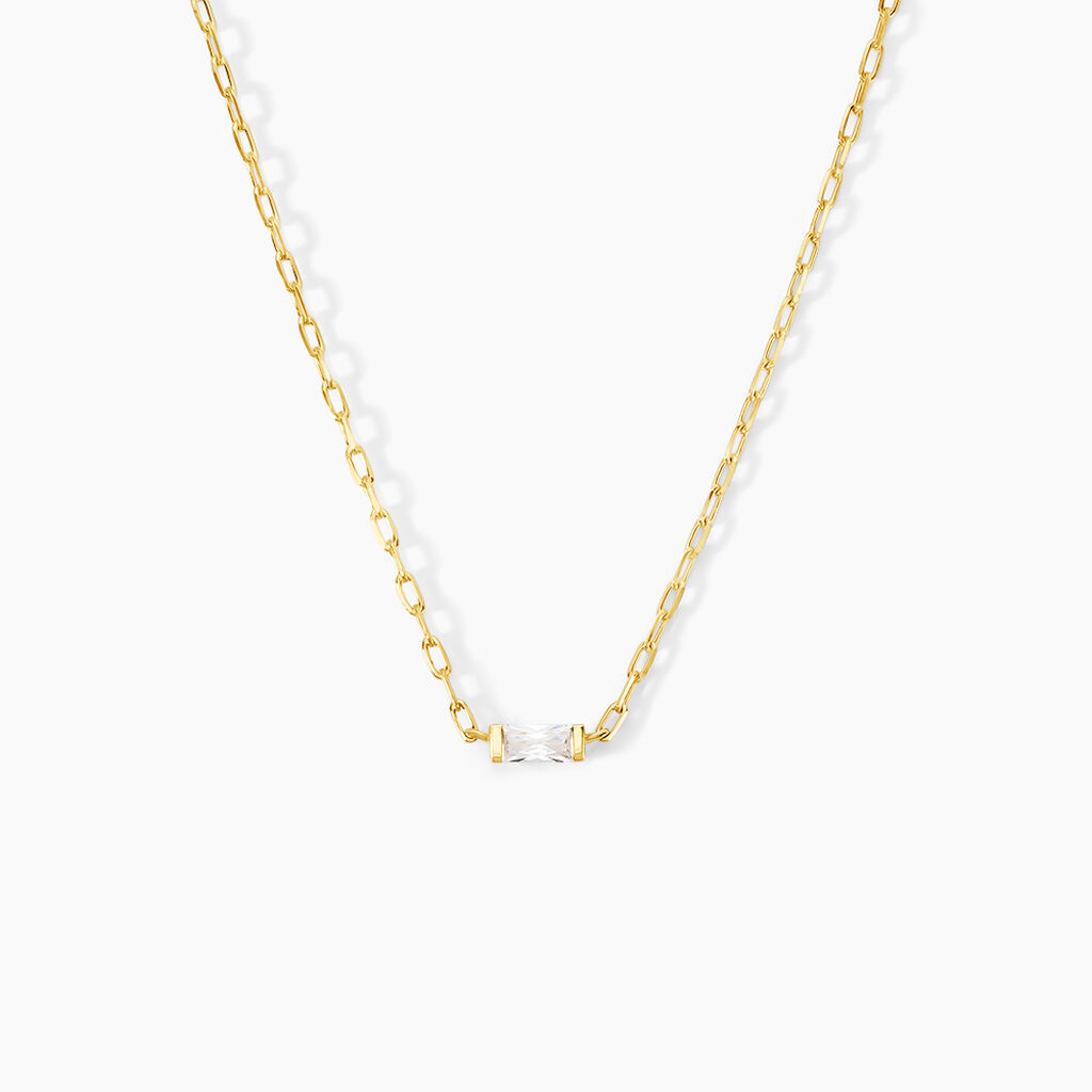 Collier Nigelle Argent Jaune Oxyde De Zirconium - Colliers fantaisie Femme | Histoire d&rsquo;Or