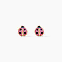 Boucles D'oreilles Puces Helidie Coccinelle Or Jaune