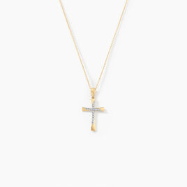 Collier Canice Croix Or Jaune Diamant - Colliers Femme | Histoire d’Or