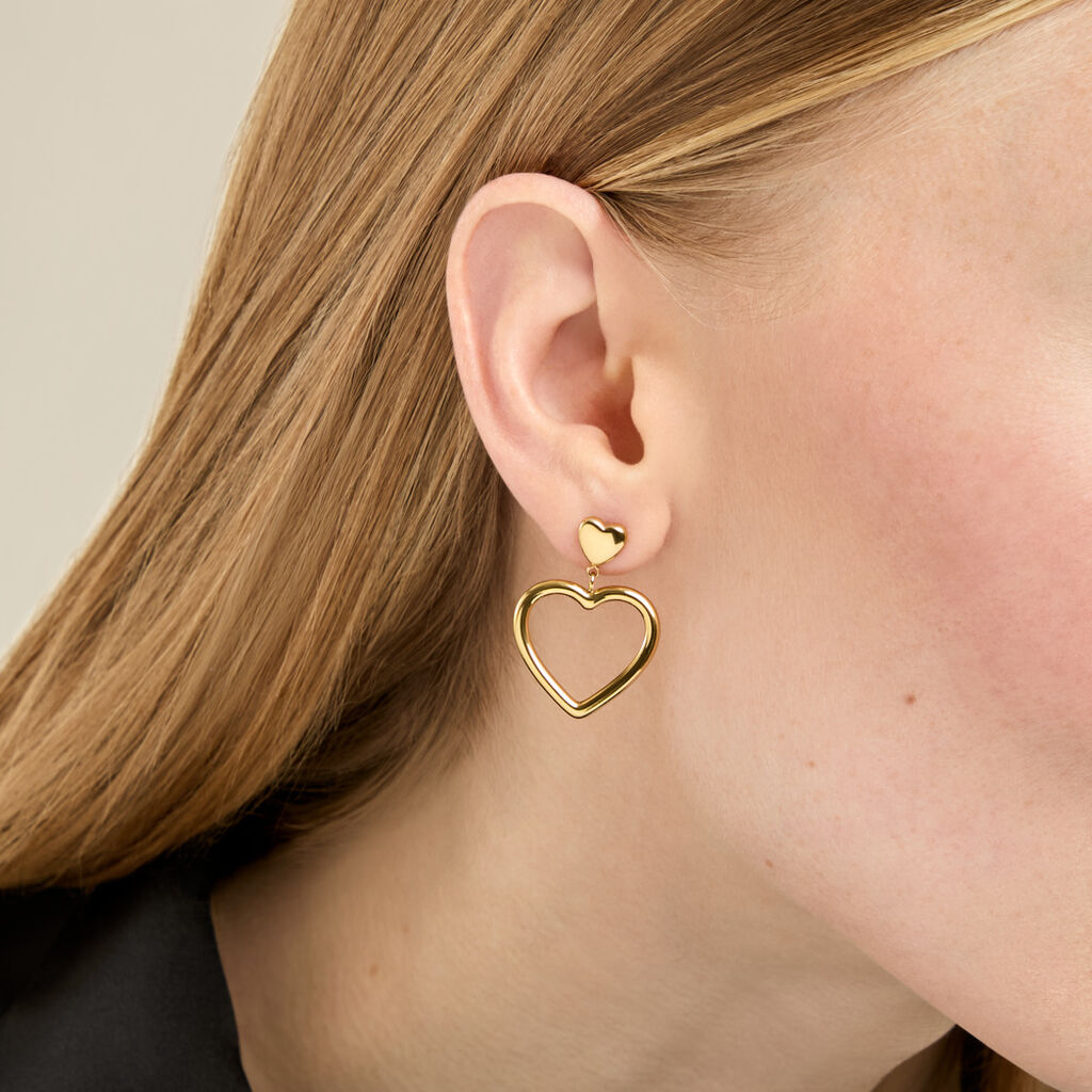 Boucles D'oreilles Pendantes Tassy Acier Jaune - Boucles d'oreilles pendantes Femme | Histoire d&rsquo;Or