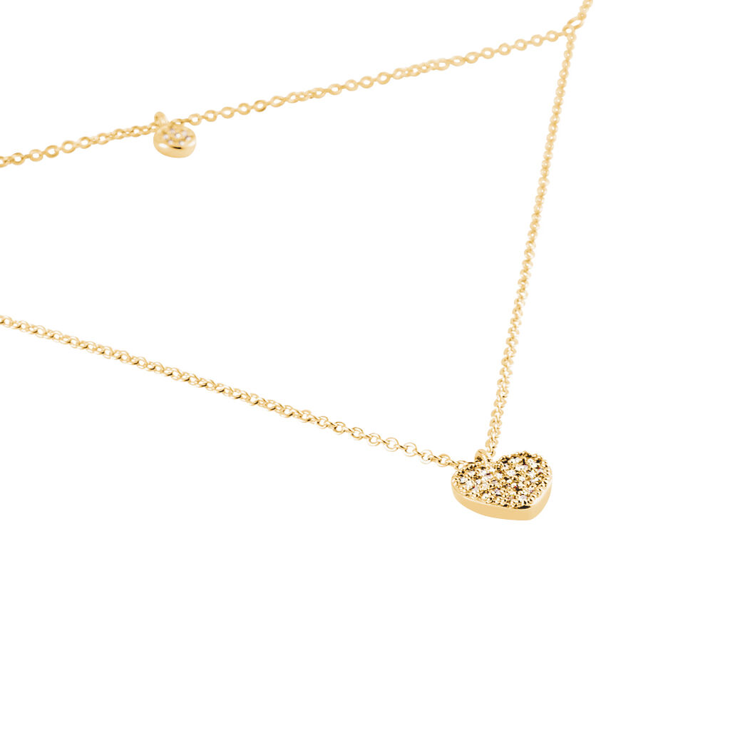 Collier Plaqué Or Jaune Dev Oxyde De Zirconium - Colliers doubles et triples chaînes Femme | Histoire d’Or