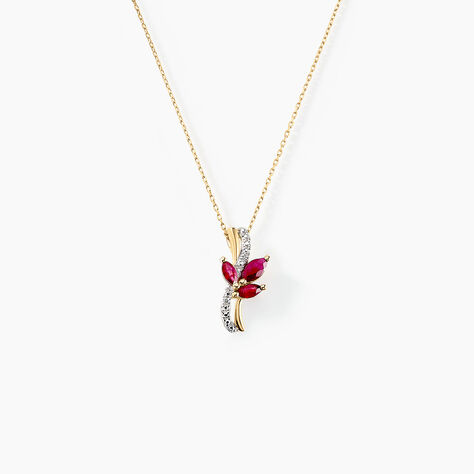 Collier Angie Or Jaune Rubis Diamant - Colliers Femme | Histoire d&rsquo;Or