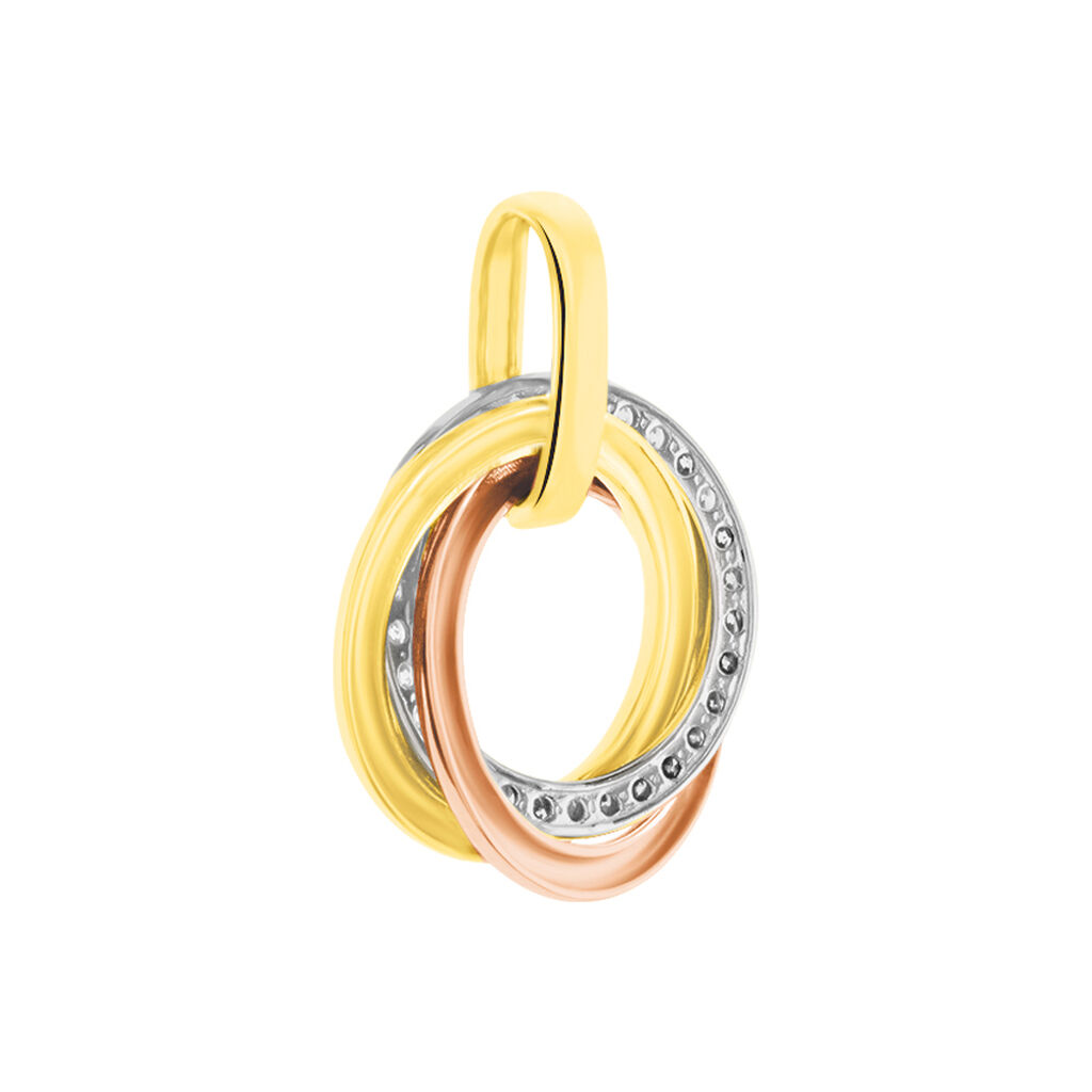 Pendentif Amaiur Or Tricolore Oxydes De Zirconium - Pendentifs Femme | Histoire d’Or