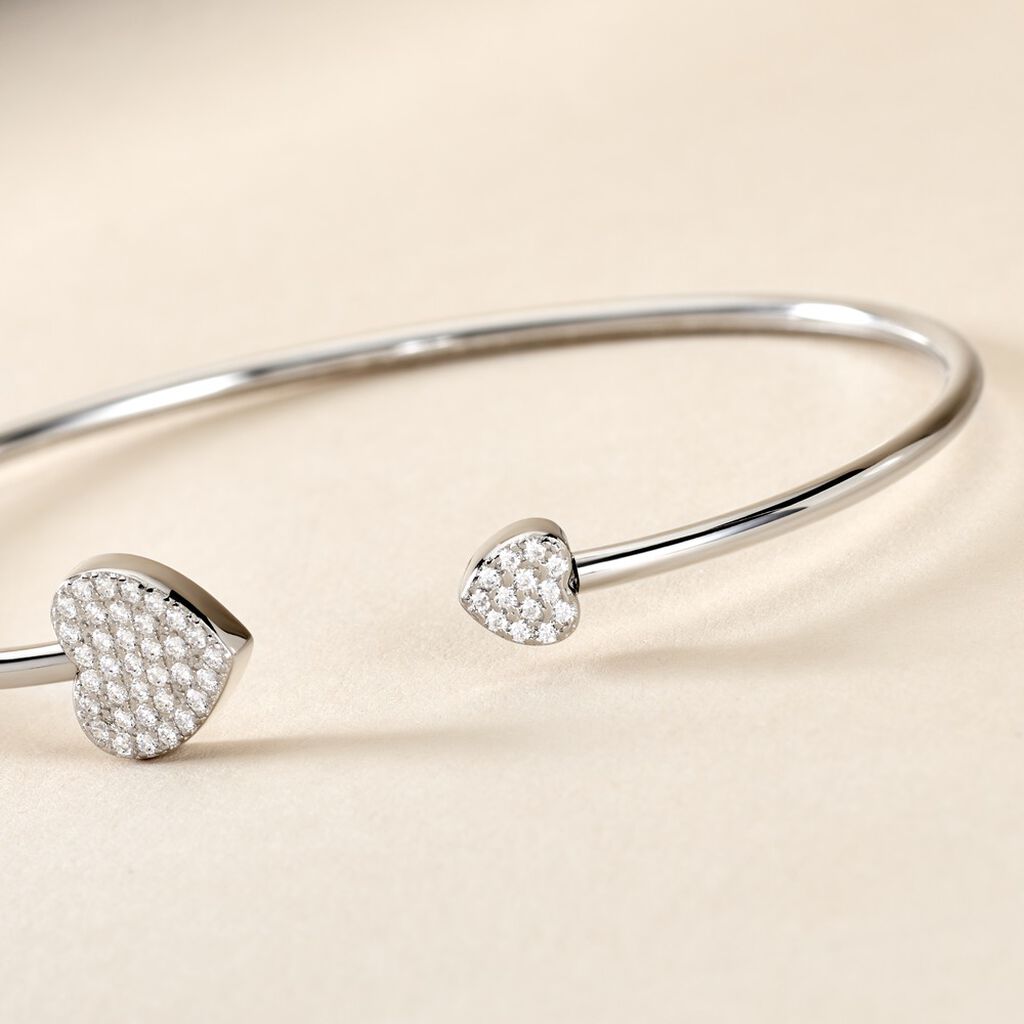 Bracelet Jonc Domitylle Argent Blanc Oxyde De Zirconium - Bracelets joncs Femme | Histoire d’Or
