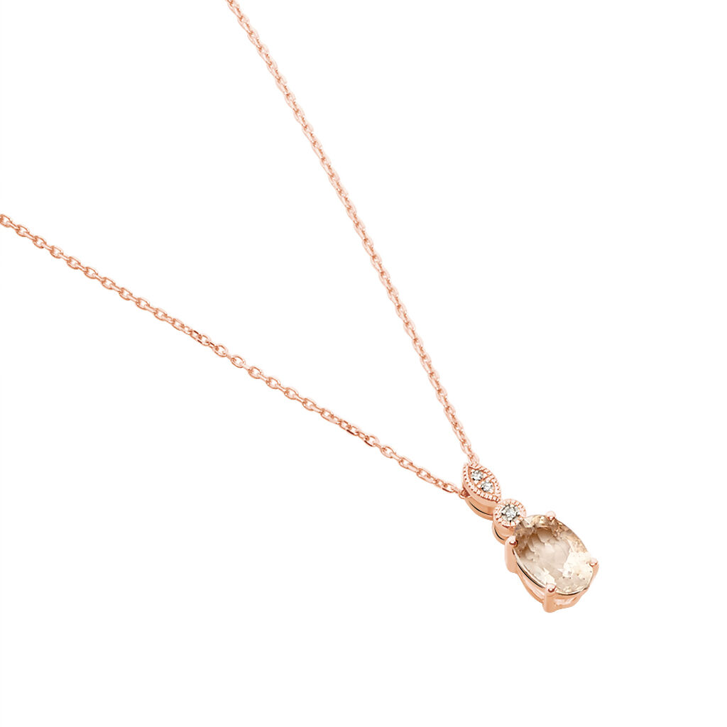 Collier Antonia Or Rose Morganite Et Oxyde De Zirconium - Colliers Femme | Histoire d’Or