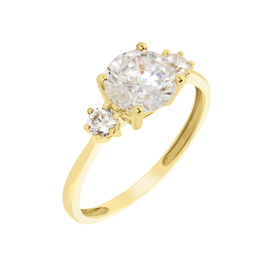 Bague Or Jaune Kesari Oxyde De Zirconium - Bagues solitaires Femme | Histoire d’Or
