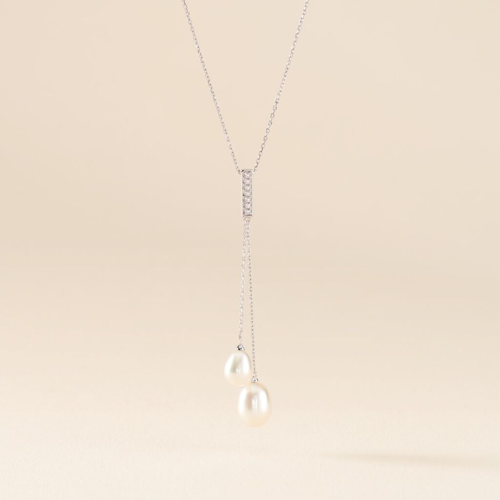 Collier Giacomo Or Blanc Perle De Culture - Colliers Femme | Histoire d’Or