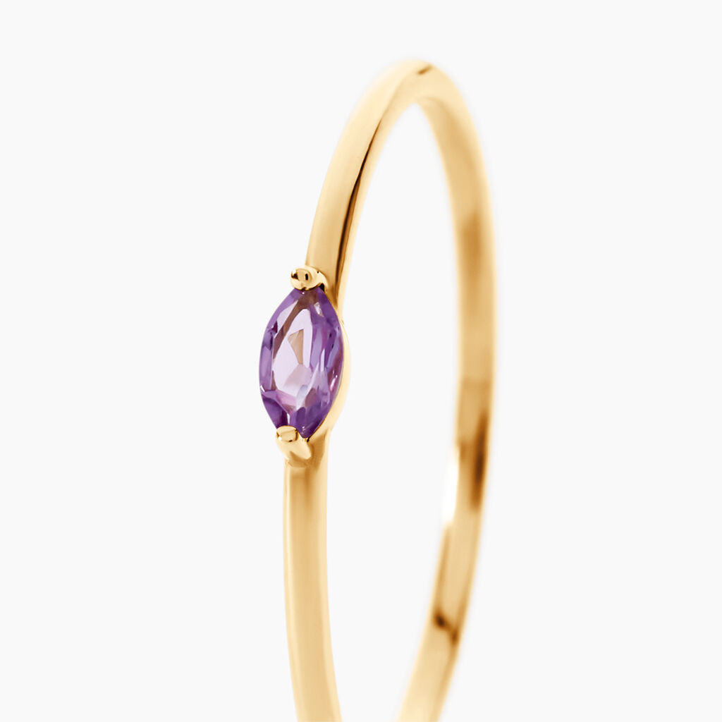 Bague Margault Or Jaune Am&eacute;thyste - Bagues solitaires Femme | Histoire d&rsquo;Or
