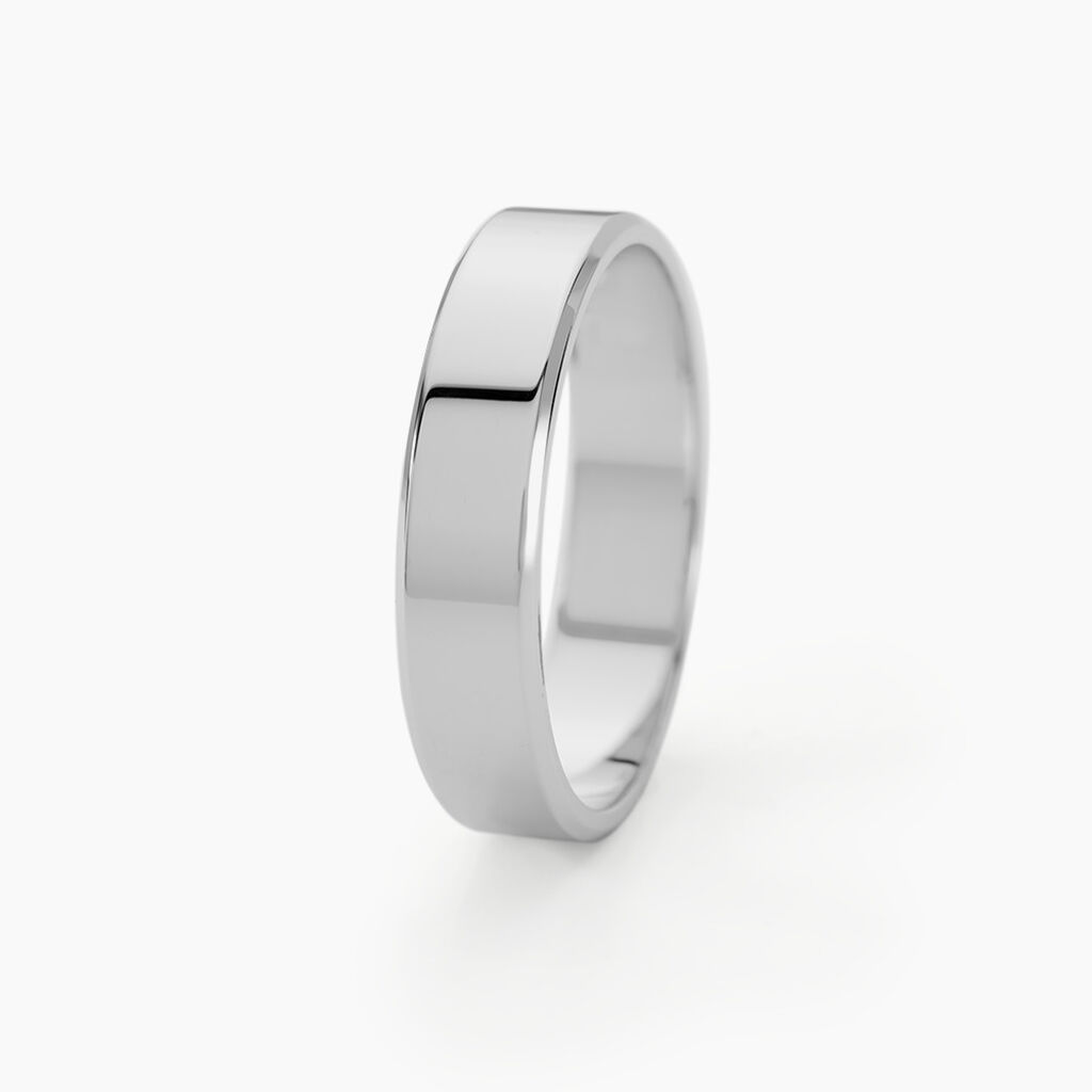 Alliance Inayah Ruban Plat Argent Blanc - Alliances Famille | Histoire d&rsquo;Or