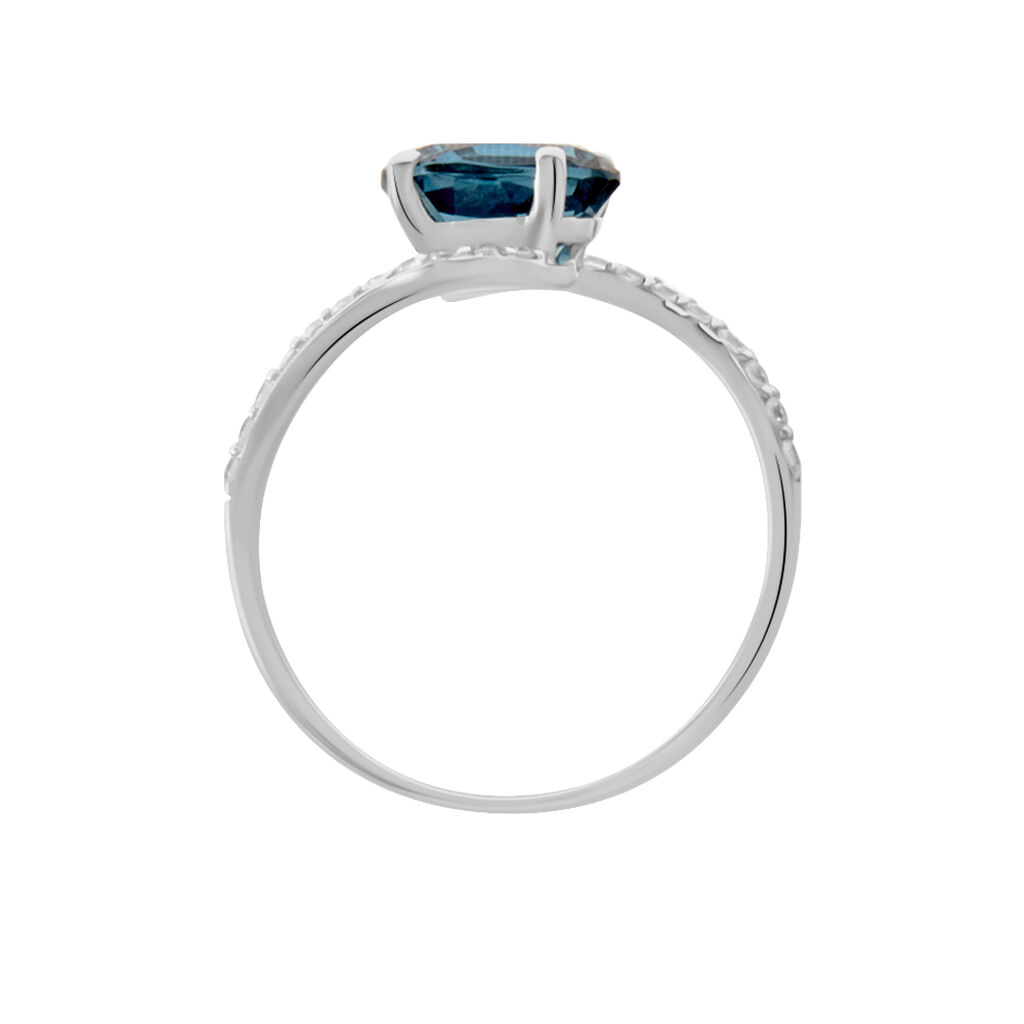 Bague Or Blanc Erwin Topaze Oxydes De Zirconium - Bagues solitaires Femme | Histoire d’Or