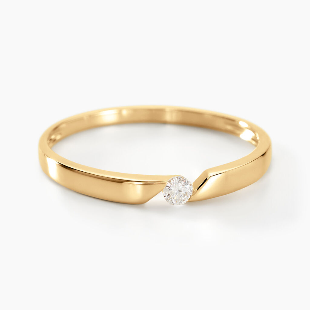 Bague Solitaire Anilie Or Jaune Diamant - Bagues solitaires Femme | Histoire d’Or