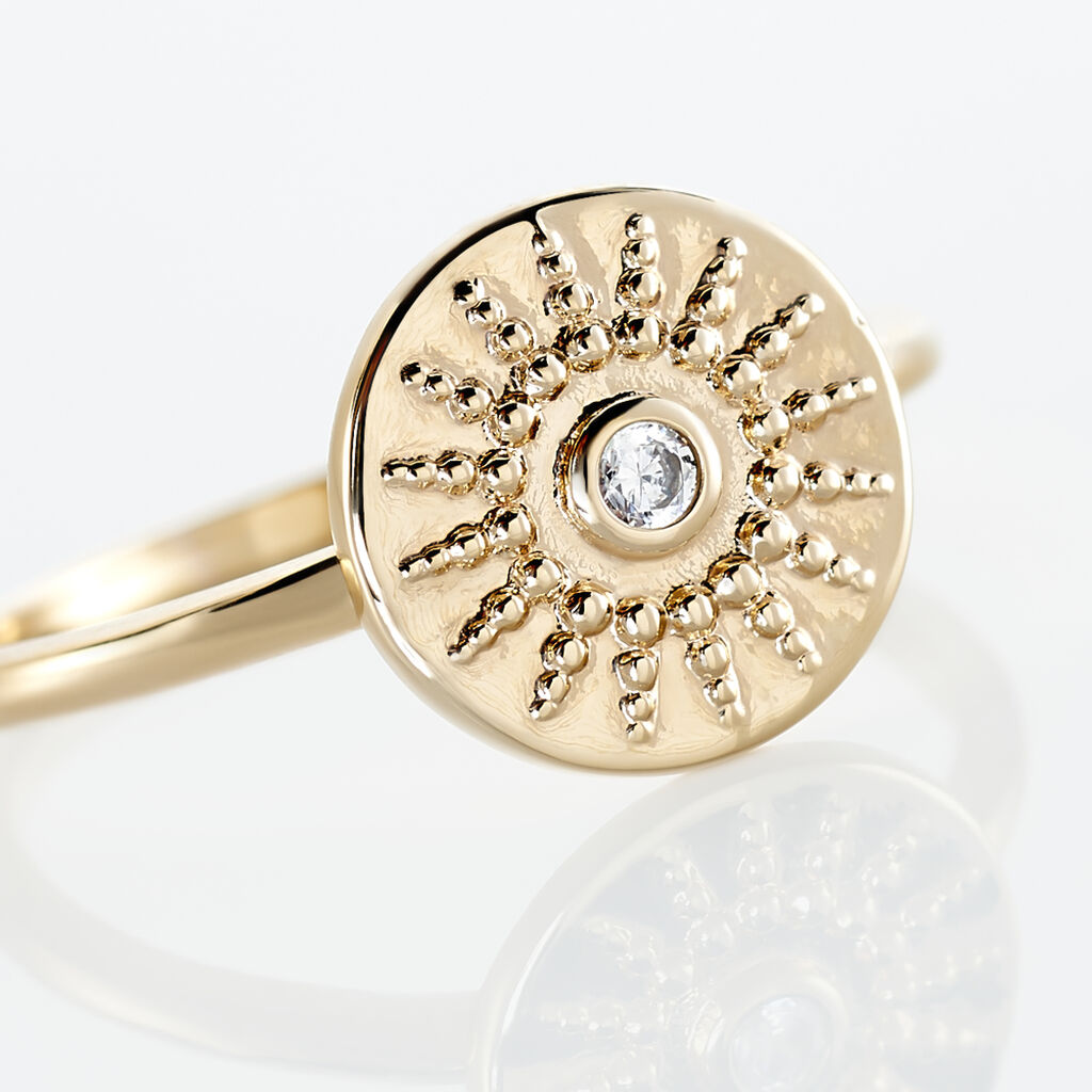 Bague Artea Plaqué Or Jaune Oxyde De Zirconium - Bagues solitaires Femme | Histoire d’Or