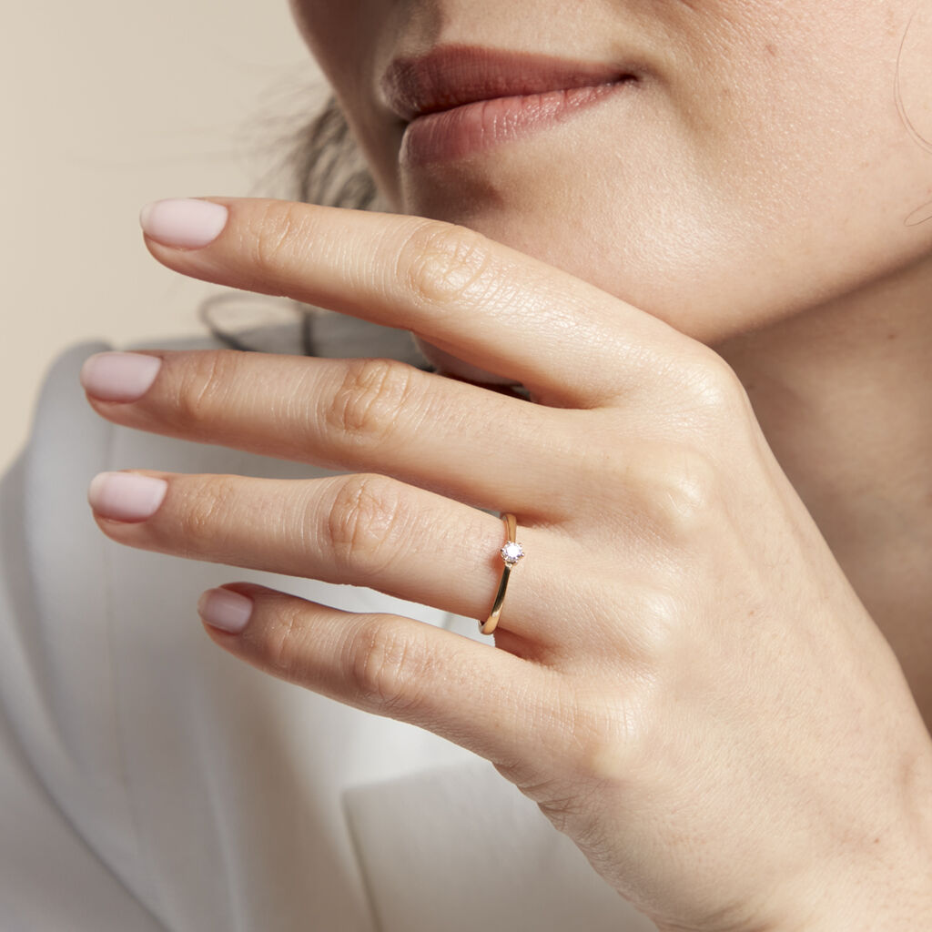 Bague Solitaire Athena Or Jaune Diamant - Bagues solitaires Femme | Histoire d’Or