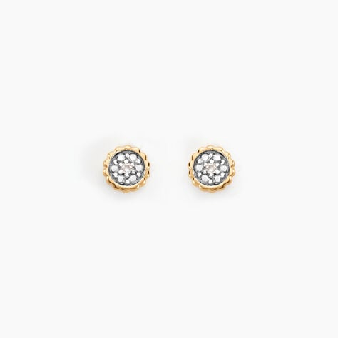Boucles D'oreilles Puces Mon Premier Diamant Or Jaune - Clous d'oreilles Femme | Histoire d&rsquo;Or
