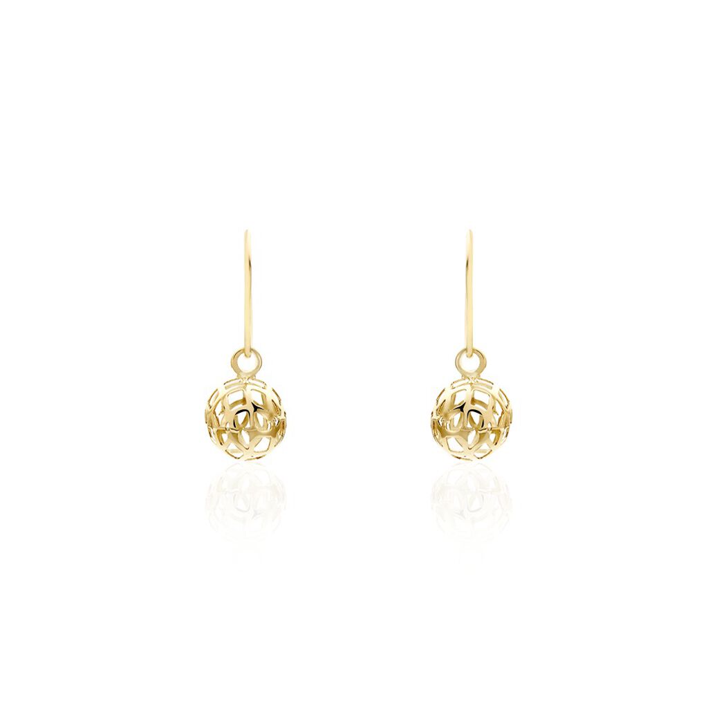 Boucles D'oreilles Pendantes Fidelia Boules Or Jaune - Boucles d'oreilles pendantes Femme | Histoire d’Or
