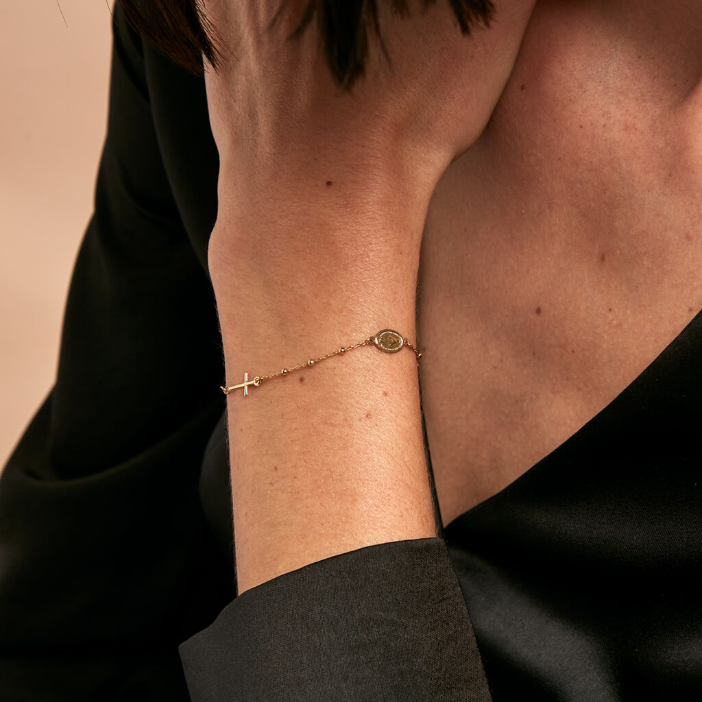 Bracelet Marya Or Jaune - Pendentifs Baptême Famille | Histoire d’Or